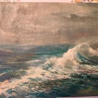 Luigi Anelli - mare di Palermo olio su tavola