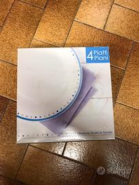 4 piatti piani in porcellana diametro 24 cm