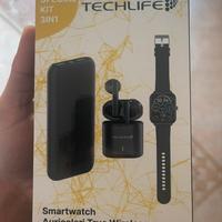 Kit smartwatch auricolari e powerbank