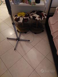 Sgabelli muccati con rotolle