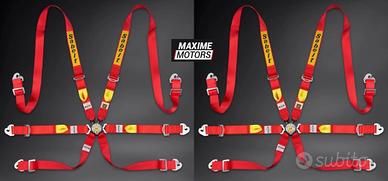 Kit 2 cinture SABELT STEEL RALLY rosse a 6 punti s