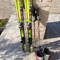 Sci bambino, scarponi da sci e racchette