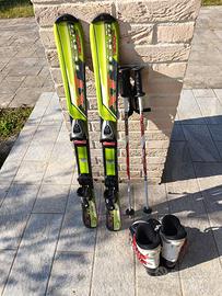 Sci bambino, scarponi da sci e racchette