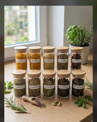 Set 15 Etichette Personalizzabili Spezie Dispensa
