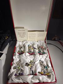 Statuine in argento di sei clown