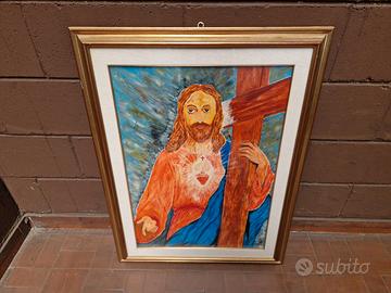 Quadro di Roberto Lombardi " Sacro cuore " anni '8