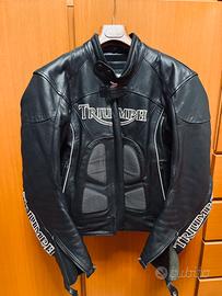 Giacca moto Triumph in pelle nera