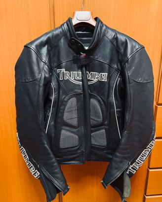 Giacca moto Triumph in pelle nera