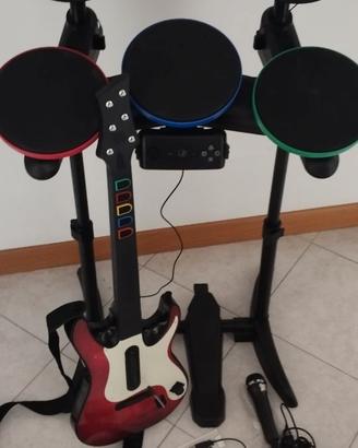 PS3 BAND HERO KIT batteria + chitarra + microfono