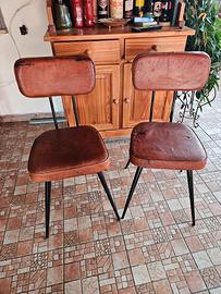 SEDIA IN PELLE COPPIA SEDIE VINTAGE ARREDO MODERNA