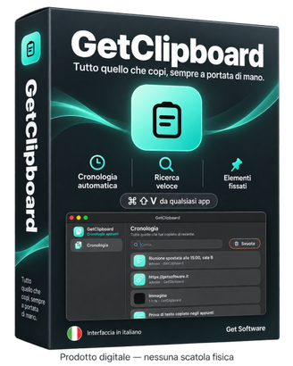 GetClipboard per Mac – Cronologia Appunti Testi