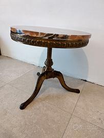 Tavolino in ottone con ripiano in marmo