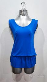 Abito donna vestito ragazza mini dress blu tg M 