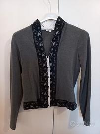 Camicia Nara grigia con pizzo nero