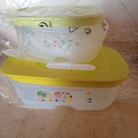 2 contenitori tupperware x verdure 800ml 300ml
