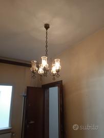 lampadario ottone e murano