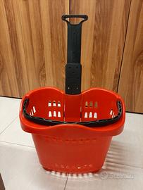 CARRELLO TROLLEY SPESA ROSSO 43 LT