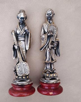 Coppia di statuette orientali vintage 