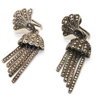 Splendidi orecchini vintage argento marcasite