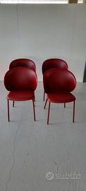 4 sedie rosso/bordeaux