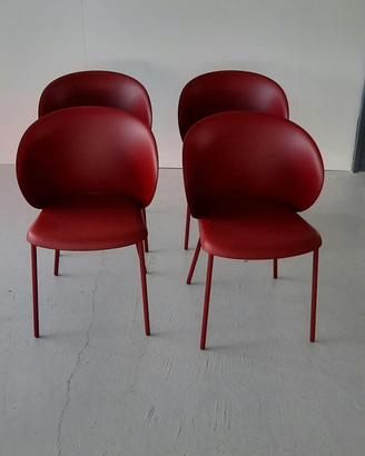 4 sedie rosso/bordeaux