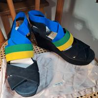 Prada multicolor black wedges 39 IT