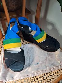 Prada multicolor black wedges 39 IT