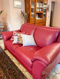 Coppia Divani 3 e 2 Posti Natuzzi in Vera Pelle.