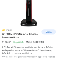 Ventilatore G3FERRARI ad acqua con telecomando