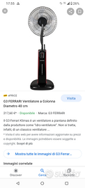 Ventilatore G3FERRARI ad acqua con telecomando