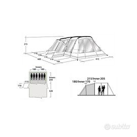 Tenda da campeggio outwell 6p + veranda