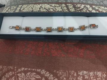 Bracciale in argento e ambra