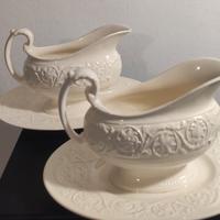 2 Salsiere con piattino fisso Wedgwood Patrician