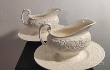 2 Salsiere con piattino fisso Wedgwood Patrician