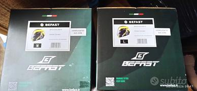 COPPIA CASCHI BEFAST CONNECT BLACK FLUO *NUOVI*