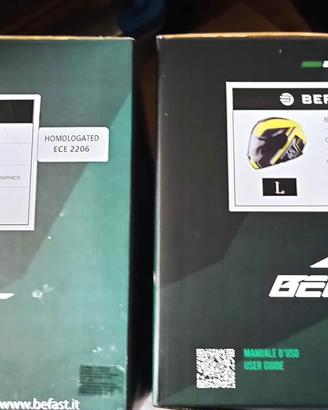 COPPIA CASCHI BEFAST CONNECT BLACK FLUO *NUOVI*