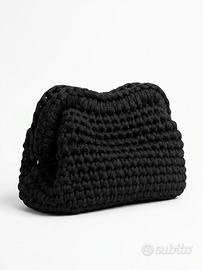 Borsa da Donna Clutch Pochette Nera Fatta a Mano