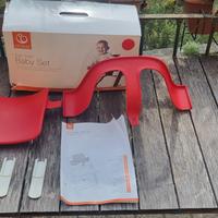 stokke tripp trapp baby set rosso + 2 set cuscini