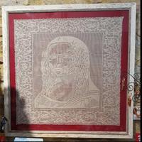 Quadro Gioconda filet con cornice, fatto a mano