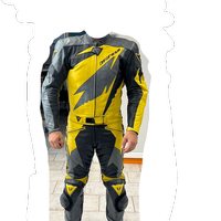 Tuta moto in pelle Dainese. gialla, taglia 48