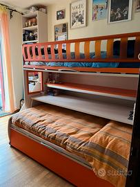 Letto a castello ragazza/o + scrivania Moretti
