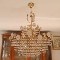 Lampadario vintage gocce di cristallo