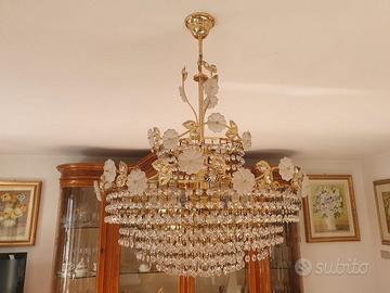 Lampadario vintage gocce di cristallo