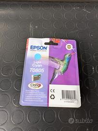 Cartuccia Epson Ciano T805 Colibrì ORIGINALE NUOVA