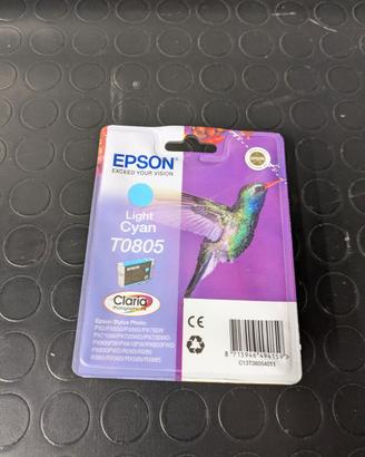 Cartuccia Epson Ciano T805 Colibrì ORIGINALE NUOVA