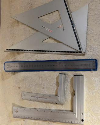 Lotto strumenti disegno tecnico squadre righello