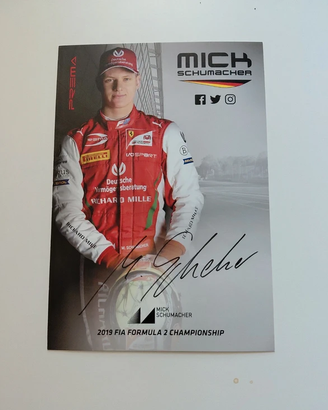 Mick Schumacher Autografo Originale Signed Card Dr