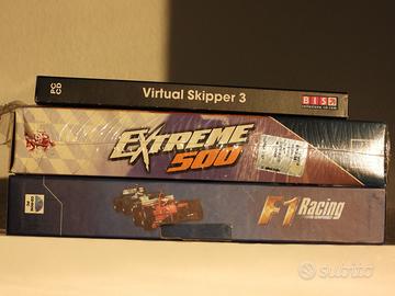 3 videogiochi PC simulatori auto/moto/vela in scat