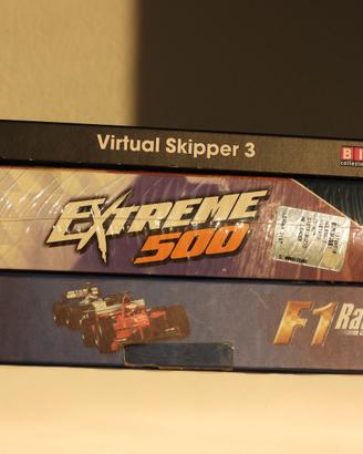 3 videogiochi PC simulatori auto/moto/vela in scat