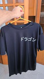 Maglietta nera oversize drago Tokyo, taglia L